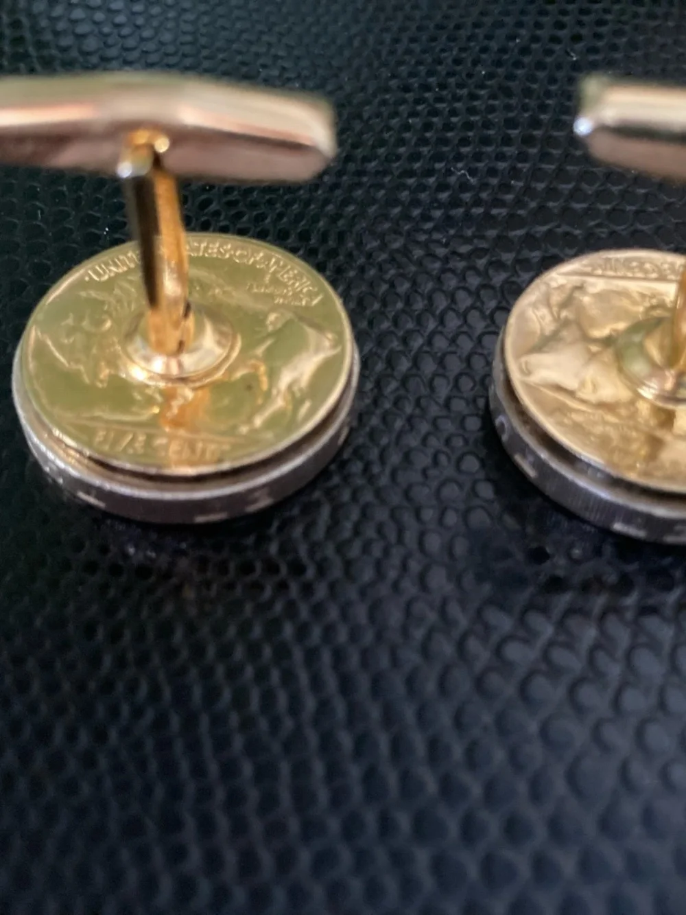 Celtic Cross UK £1 Coin Cufflinks Buffalo Nickel Backs Custom Mens